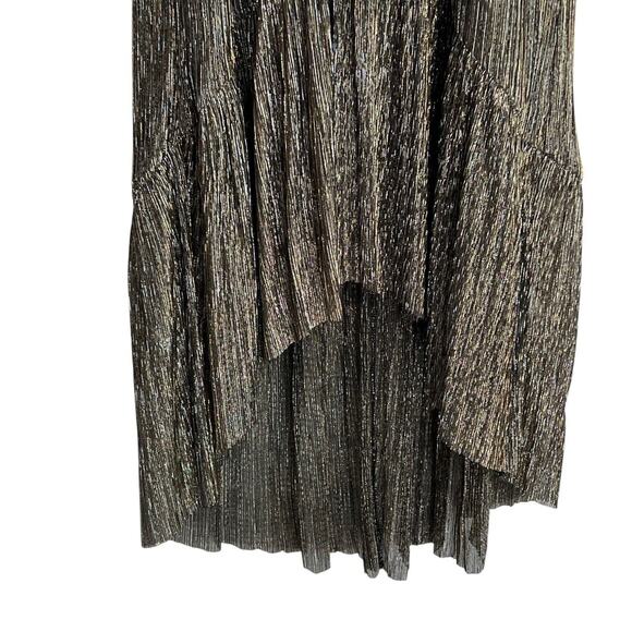 Banana Republic Metallic High-Low Dress Size 6 Gold Mix New - Picture 4 of 11